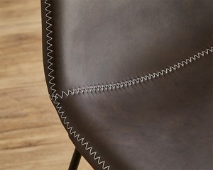 ヴィンテージレザー調 スクエアチェア 2脚セット