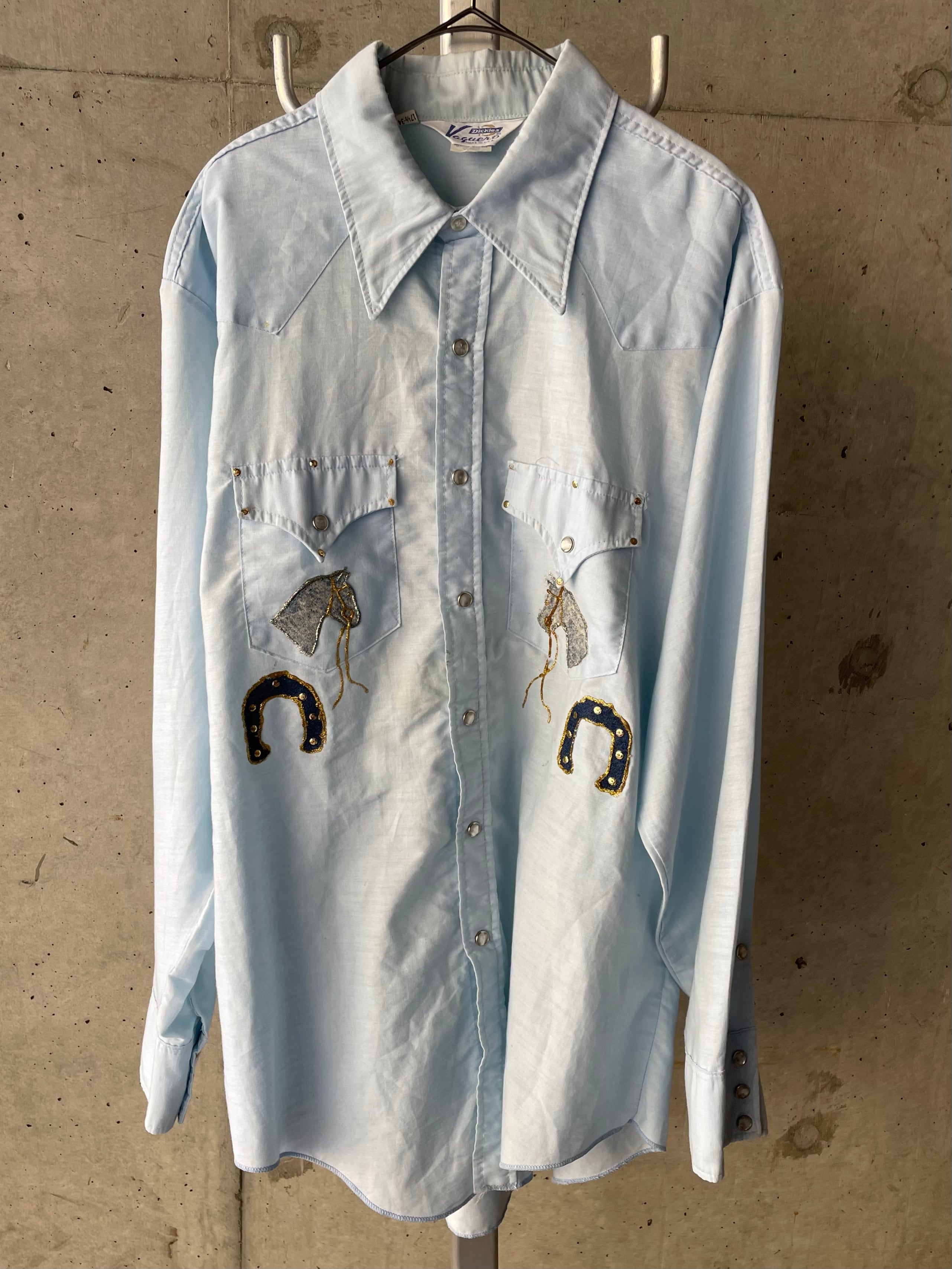 （SH047）70’s Dickies Western shirt Vaguero made in USA