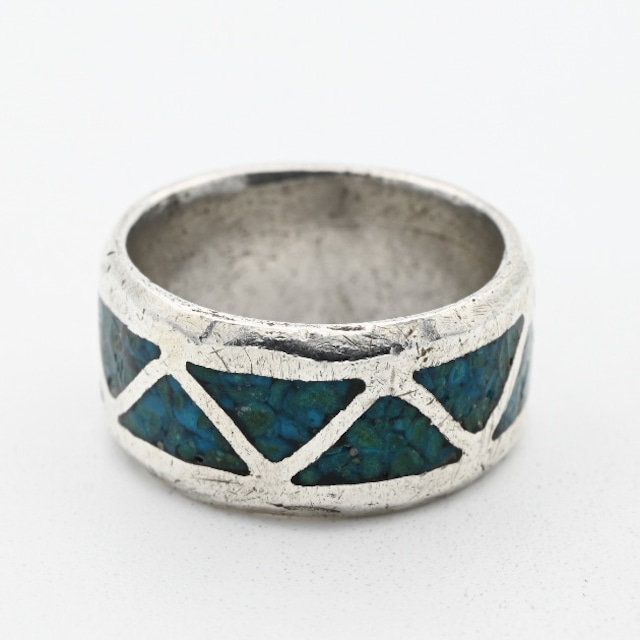 Native American Crushed Turquoise Ring #5.0 / USA