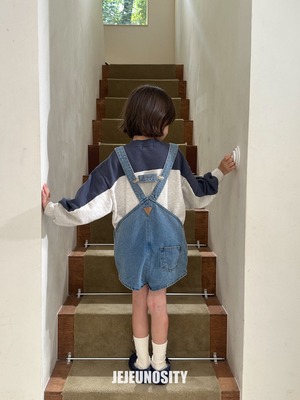 【jejeunosity】ベリーショートオーバーオール24F サロペット デニム 80〜110cm 240901