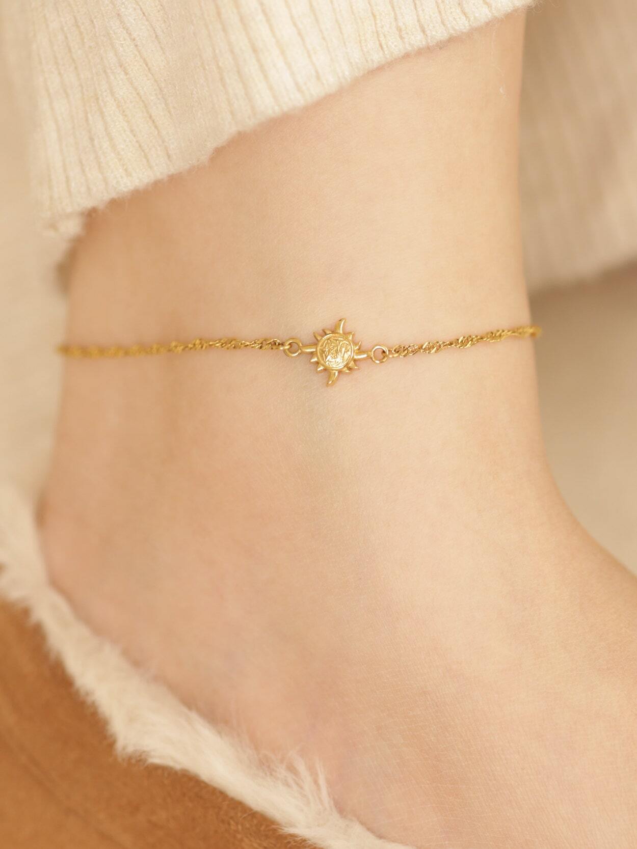 11/19再入荷【 screw 】 316L hawaiian simple sun anklet #a18