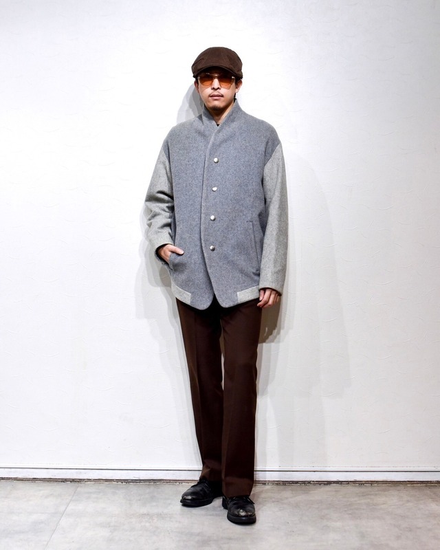 the Sakaki - Wool & Cashmere Design Stadium Jumper (size-L) ¥26000  