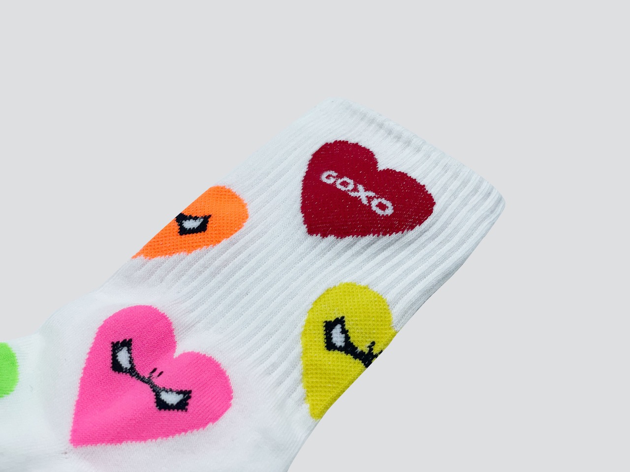 GOXO ゴーエックスオー ゴルフウェア ステアハートカジュアルフィットソックス ホワイト