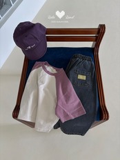 【取寄】LALALAND (Kids)ワイドカーブデニム(ナチュラル)|秋服|韓国子供服| 26/SM
