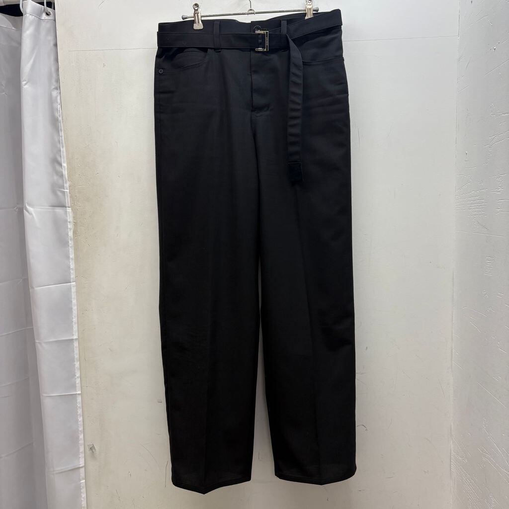 sacai サカイ Suiting Pants ベルテッドパンツ 25-03748M ブラック