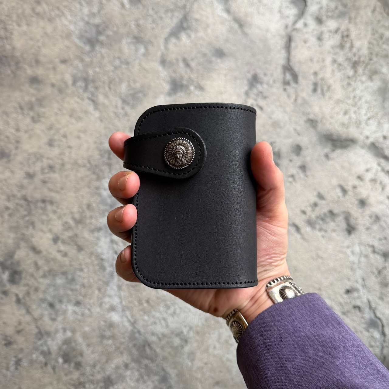 ロングビルフォールド ミドル カウハイド