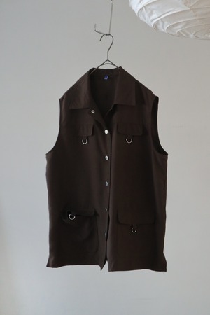 Euro dark brown polyester mode vest
