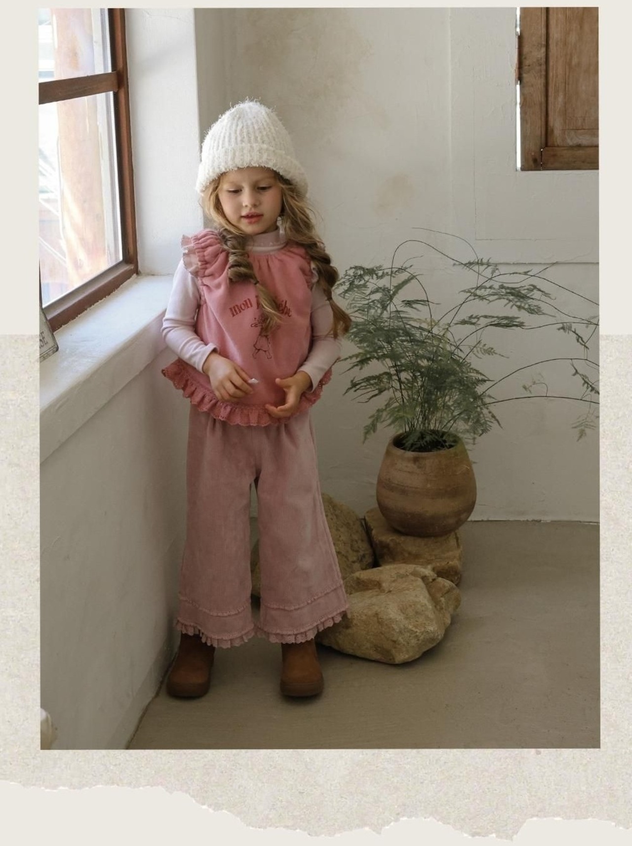韓国子供服 / 26winter / puella FLO / モンシェルベスト / キッズ / 冬服 *90~140*