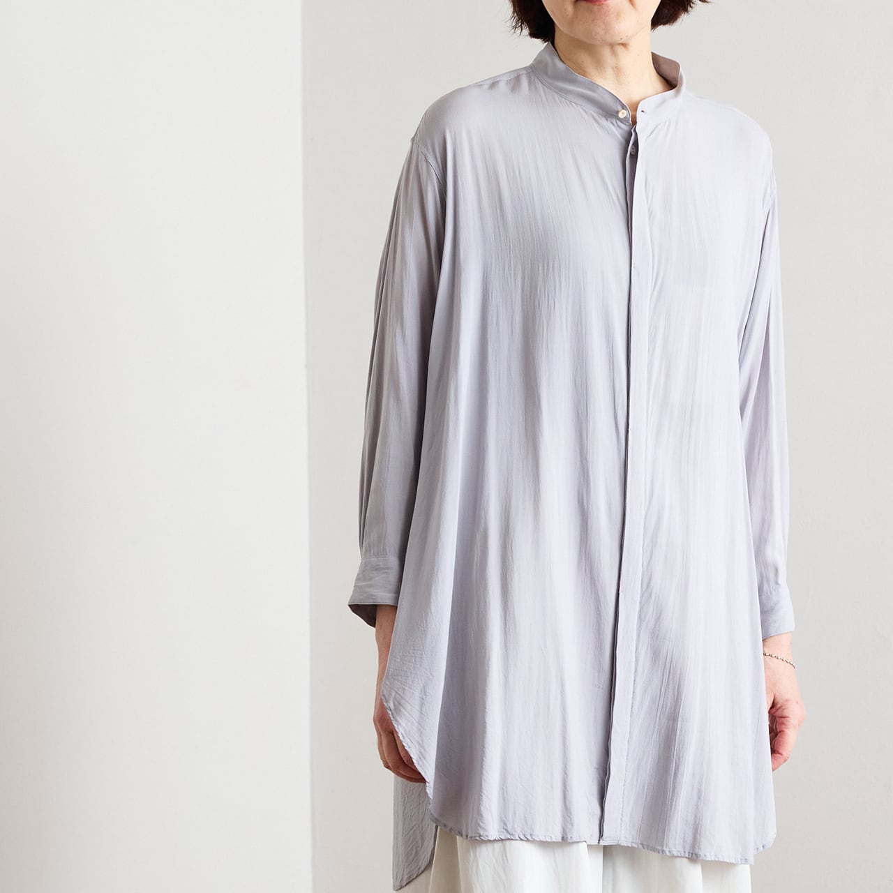 30%off】suzuki takayuki スズキタカユキ roomy shirt pale ash blue