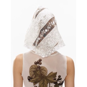 [YOSHUYUKI] White Romantic Lace Headscarf