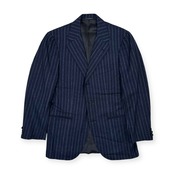 Green Label Relaxing グリーンレーベル カノニコ生地 ストライプ セットアップ スーツ 42/W73/段返3B テーラードジャケット