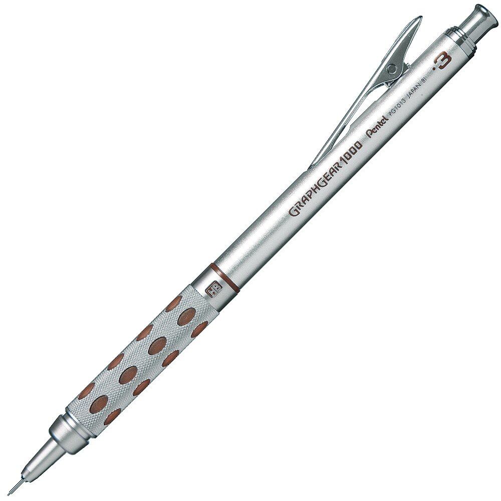 【努力特価】ぺんてる シャープペン グラフギア1000 PG1013 0.3mm シルバー