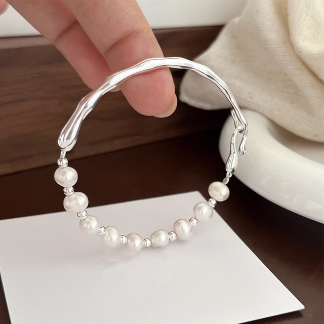 HANAシルバー&パープル切替ブレスレット