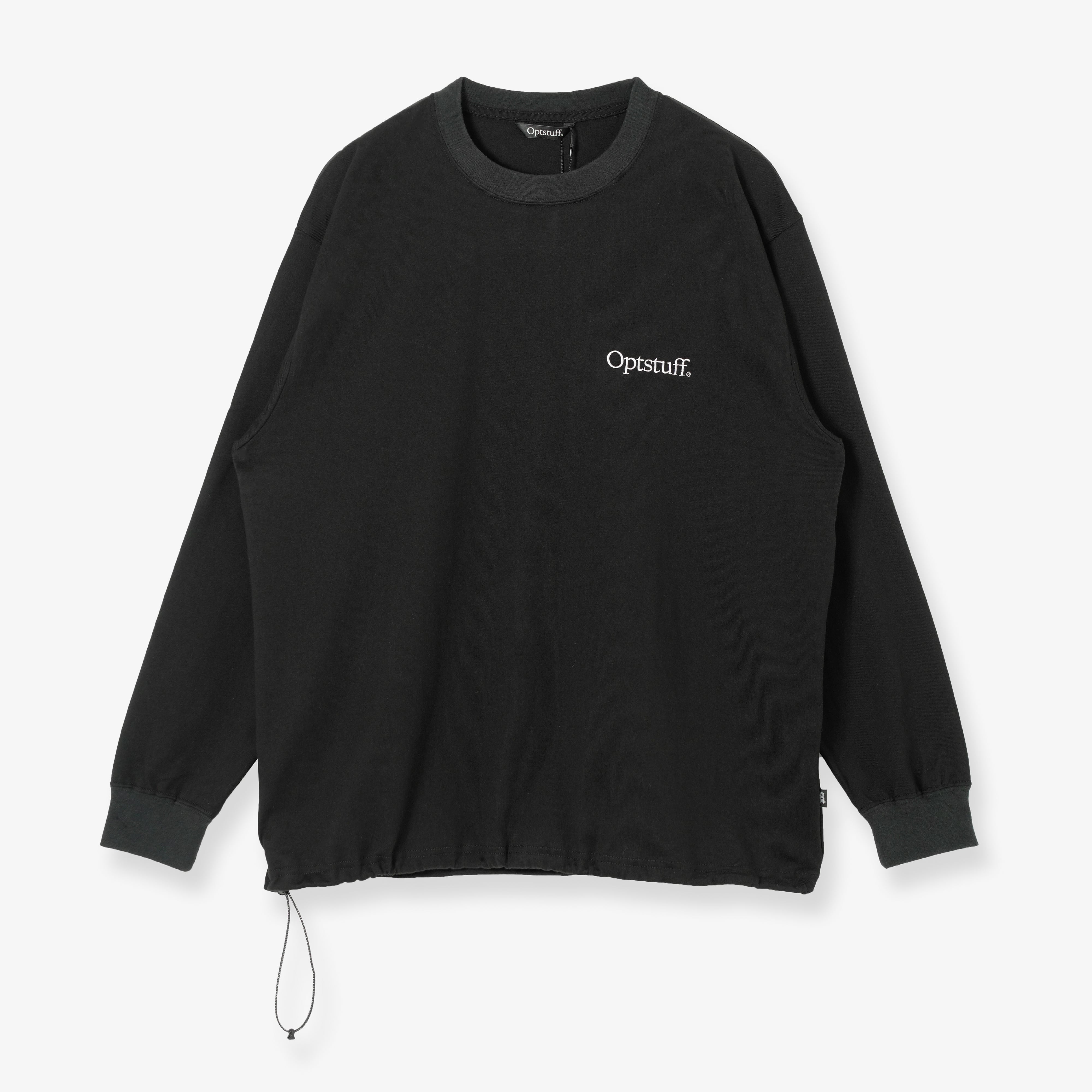 OPTSTUFF] DRAWSTRING BORDER LONG SLEEVE T-SHIRT (NAVY) | OPTSTUFF