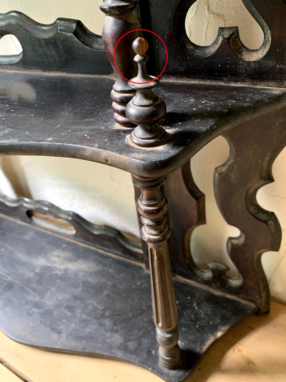黒ペイント 4段 壁付け棚 壁掛けラック ナポレオンシェルフ | Brocante