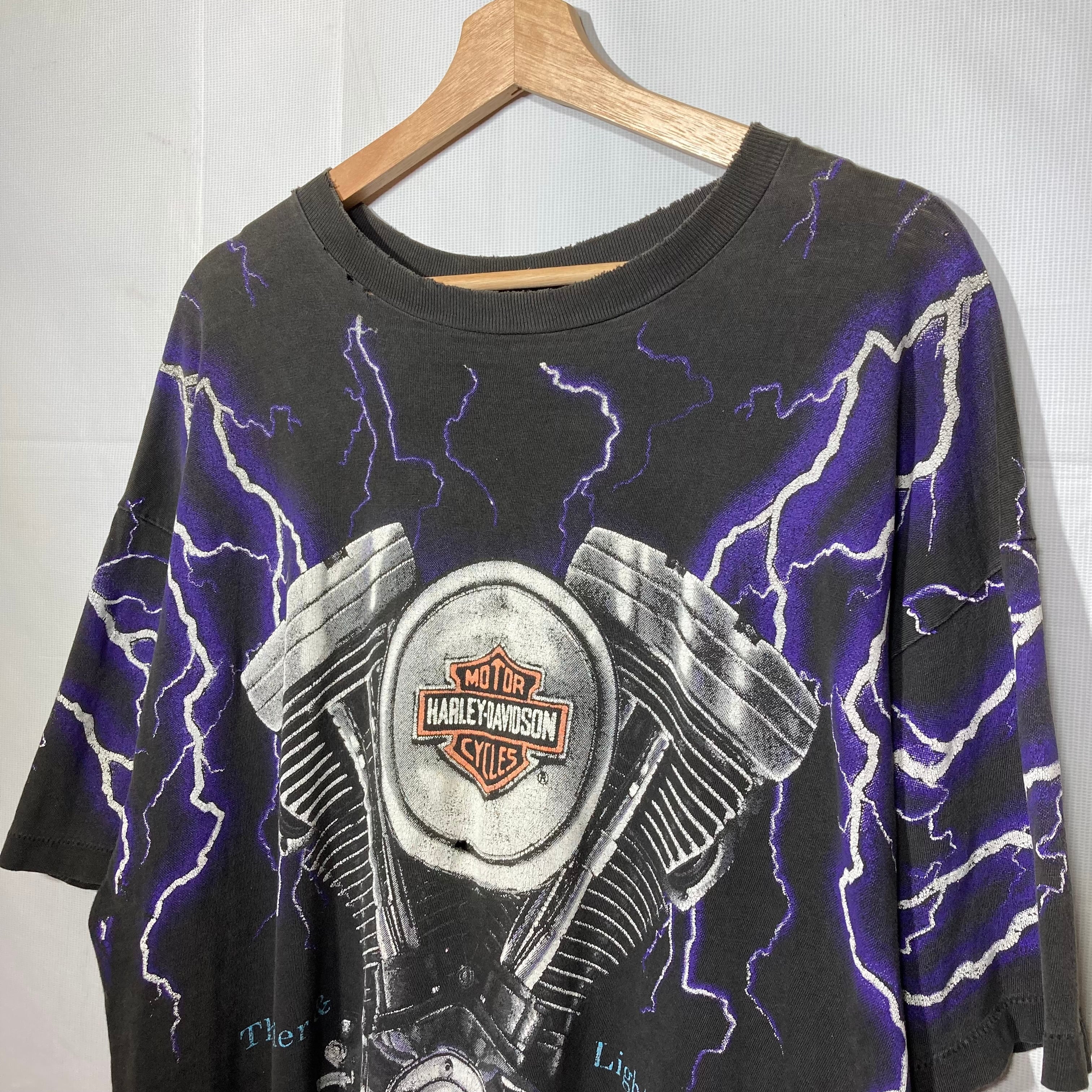 希少 90s Harley Davidson サンダー ライトニング Tシャツ ハーレー