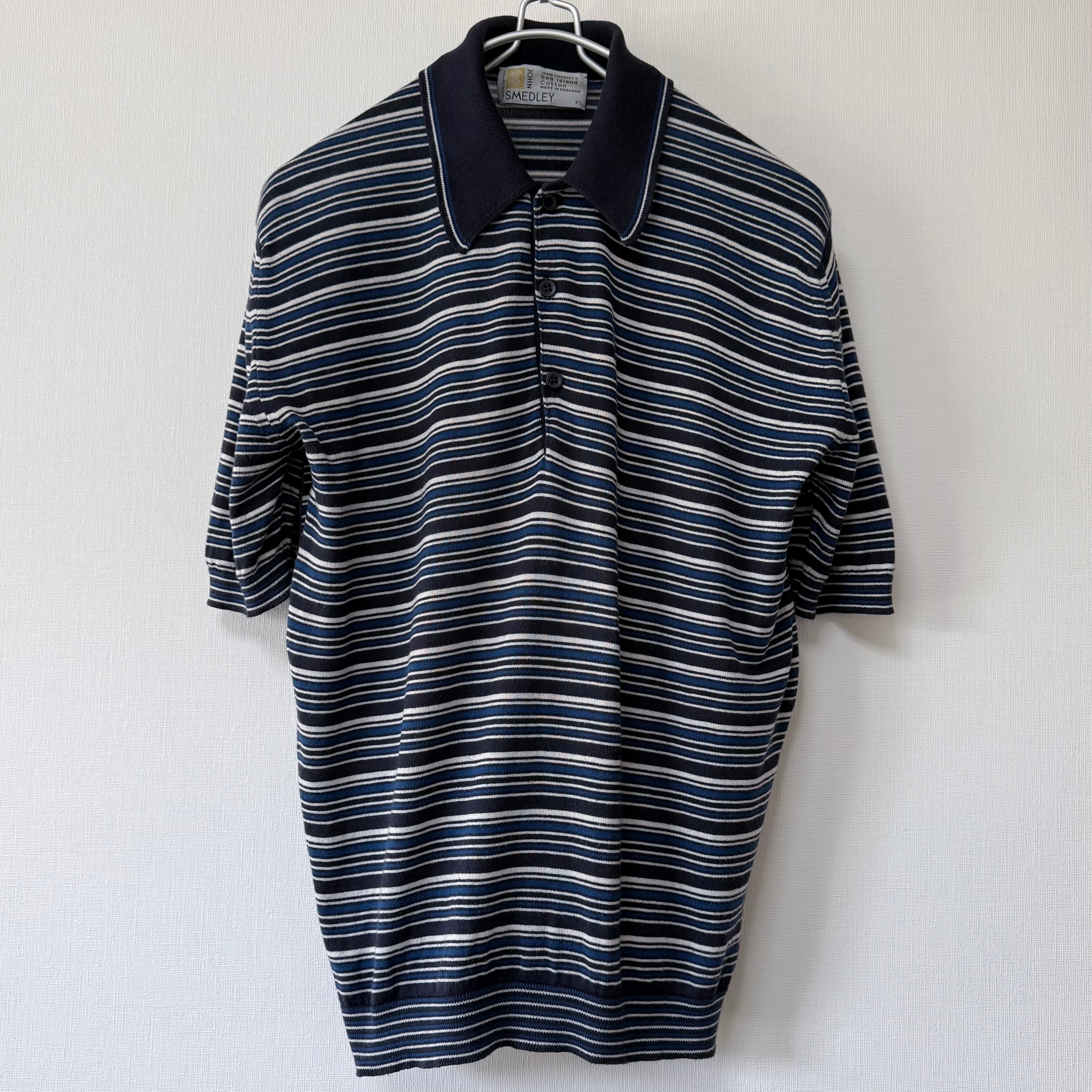 JOHN SMEDLEY 旧タグ シーアイランドコットン マルチボーダー 半袖