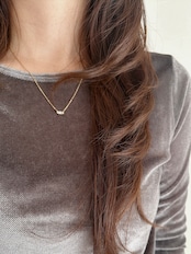 SS マグネットジルコンプレートネックレス