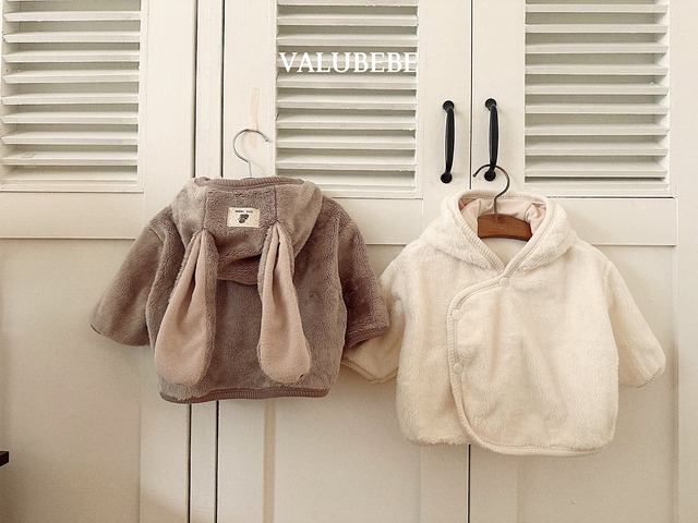 【予約/特典】valu bebe / rabbit fleece jacket
