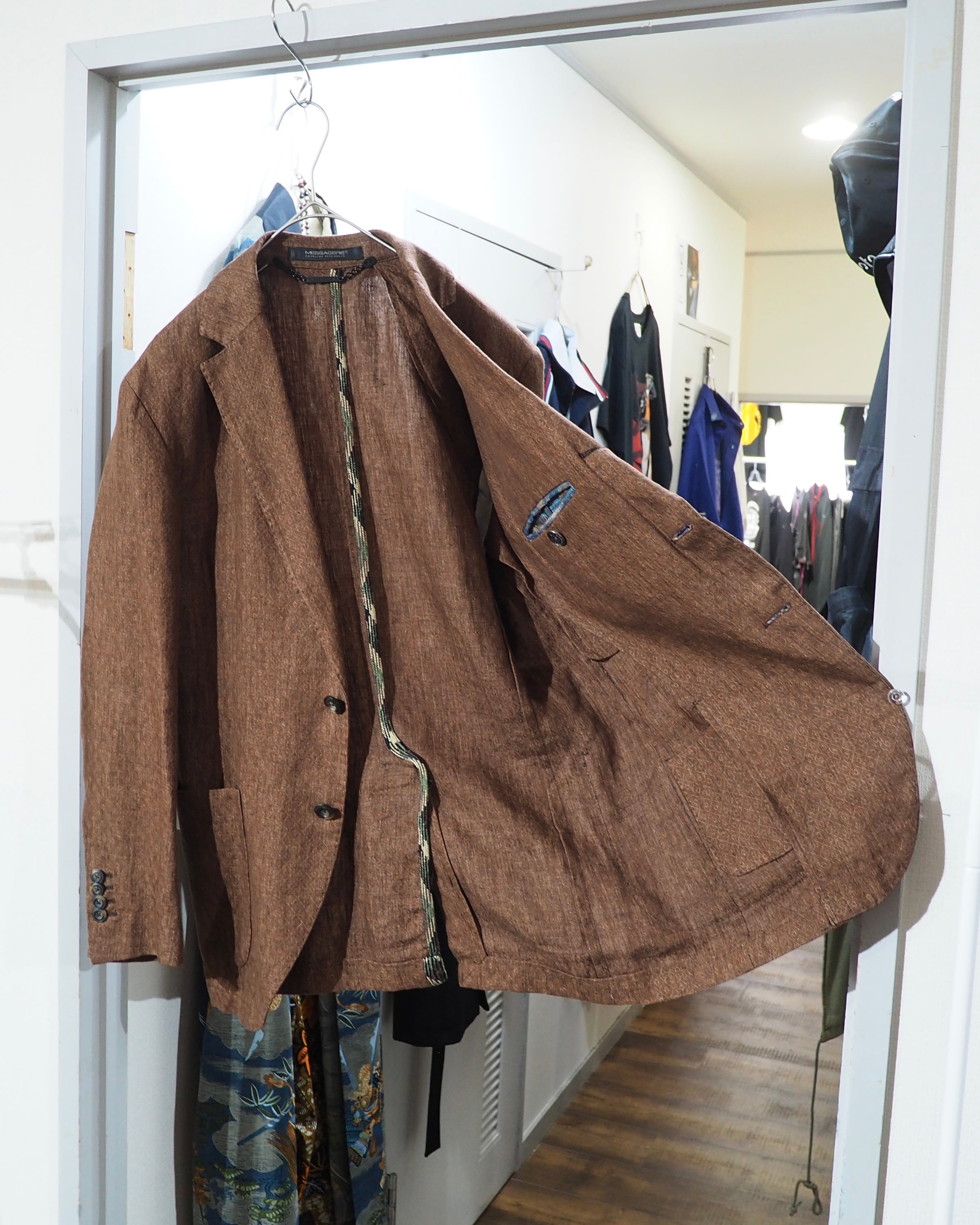 ” MESSAGERIE ” Pure Lino Linen 3B Tailored jacket (Made in Italy)