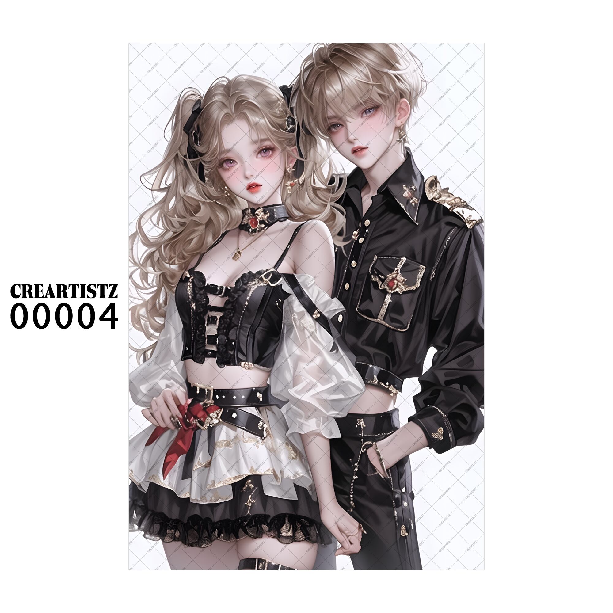 00004 ガール キュート オリジナル ペーパー/ステッカー 4枚セット CREARTISTZ