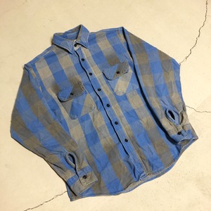 1970'S DAKOTA BLUE FLANNEL CHECK SHIRT