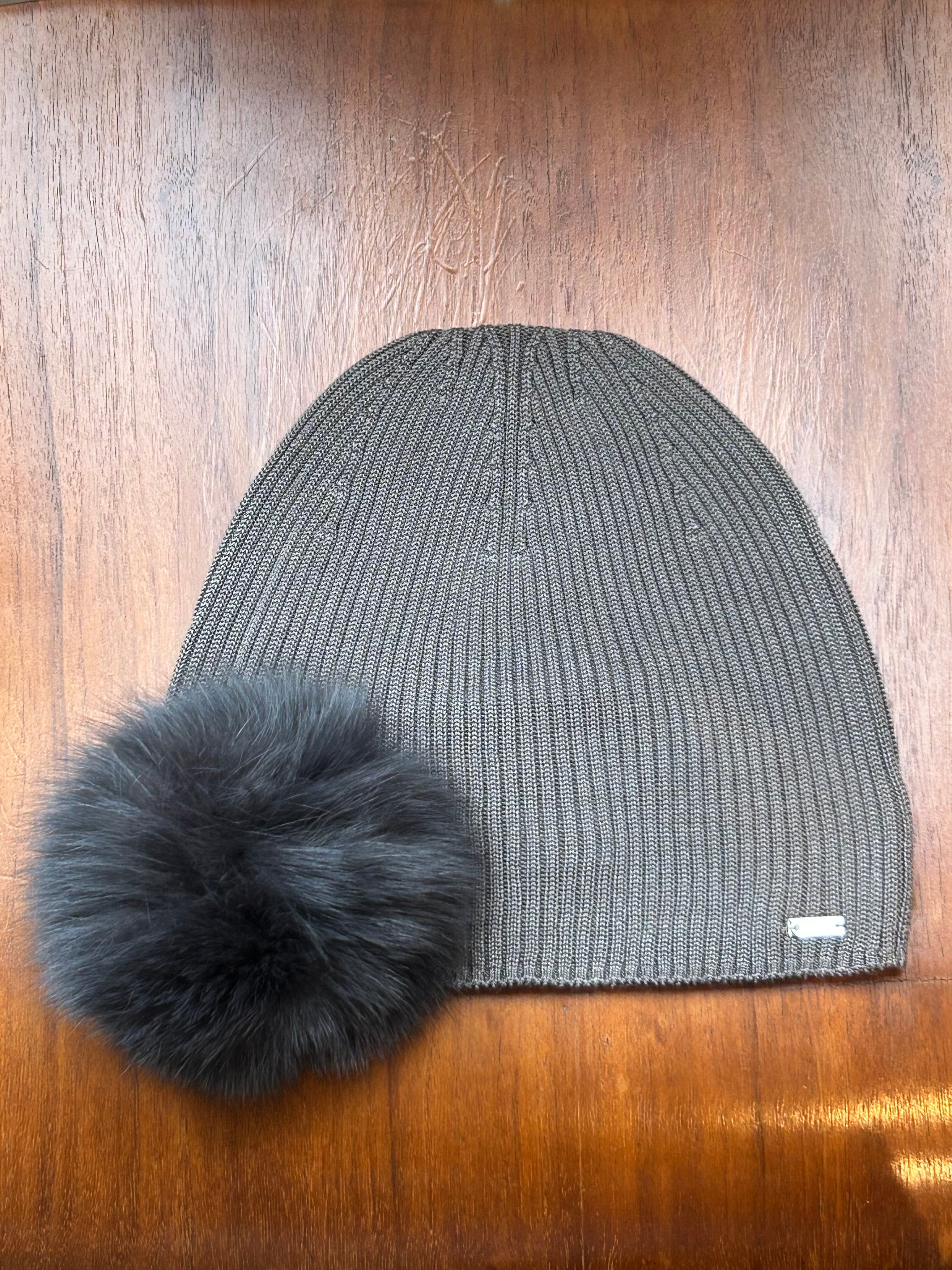 heyep ビーニー　黒 HEYEP fox fur silk beanie | AAR