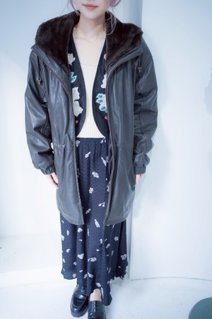 leather zipup foodie coat