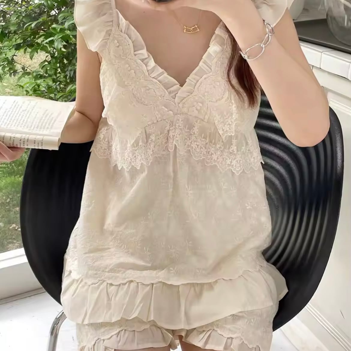 フリルレースロマンティックパジャマ