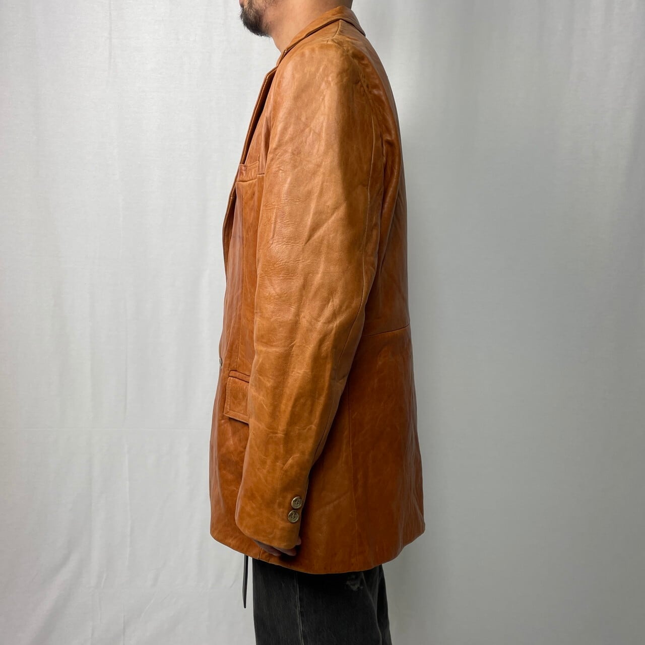 70〜80年代 LONDON FOG ロンドンフォグ レザー テーラードジャケット 