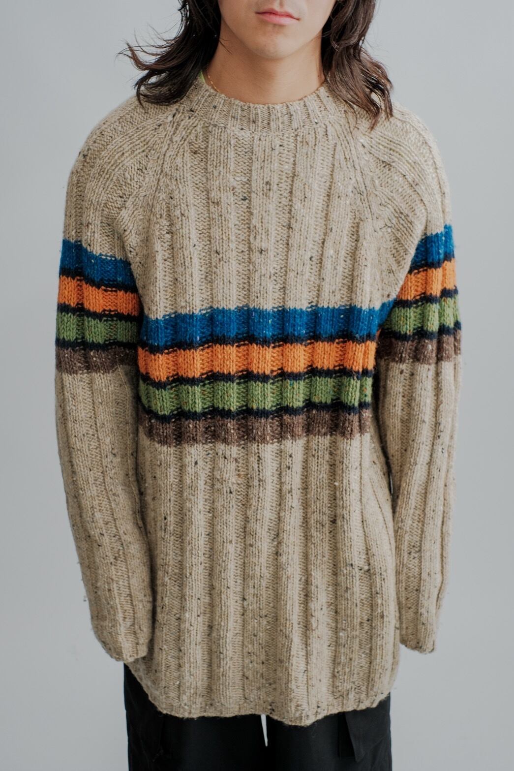 1990s border wool knit