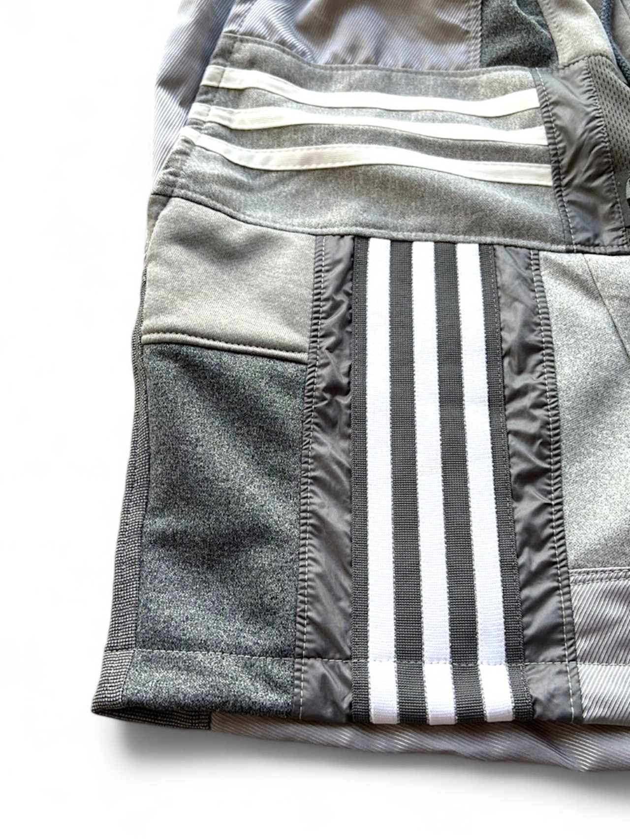 KOH ISHIGURO Upcycled Crazy Patchwork short pants -GRAY- Mens model - 17