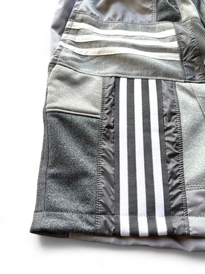 KOH ISHIGURO Upcycled Crazy Patchwork short pants -GRAY- Mens model
