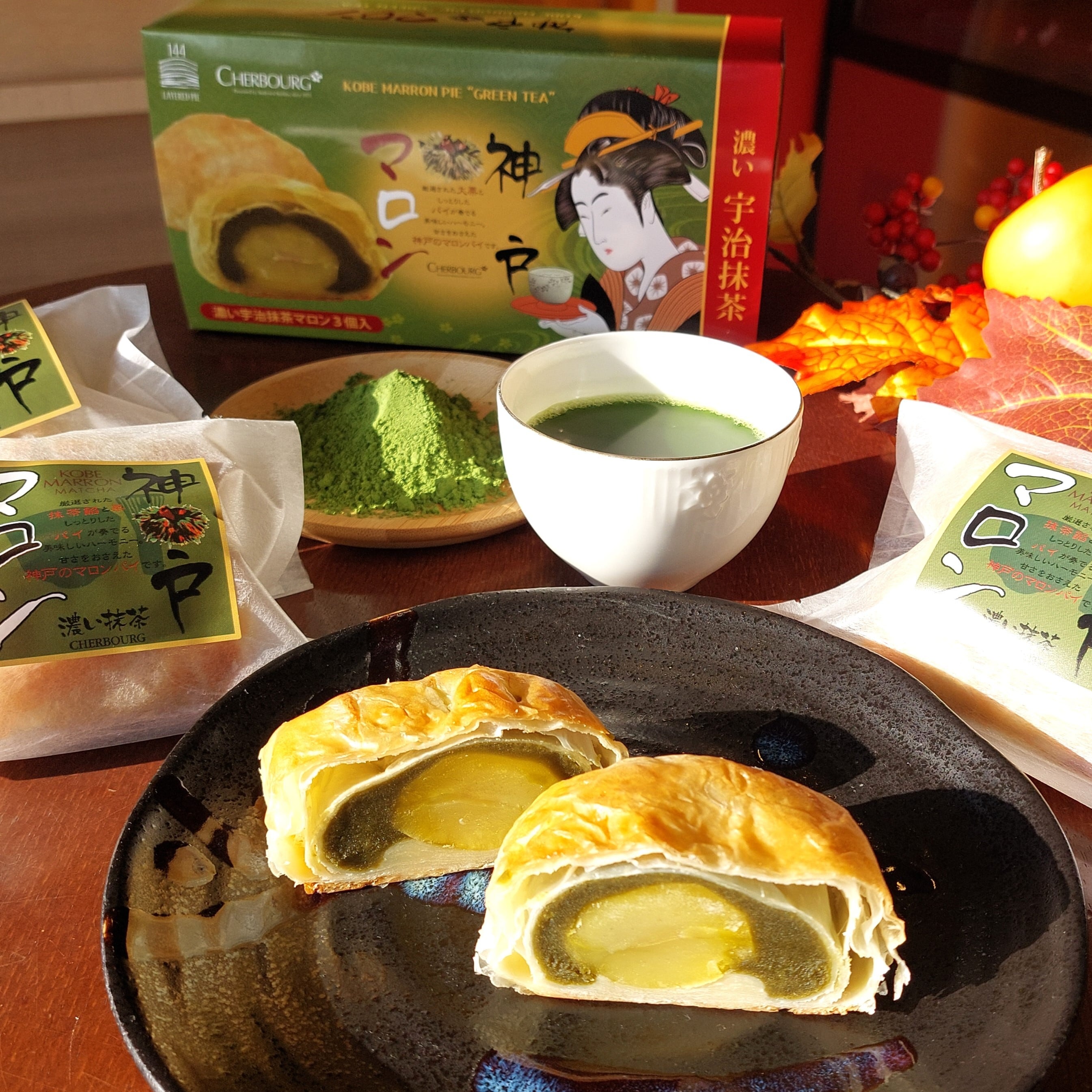 【抹茶マロン】 濃い抹茶マロン 3個入り | 神戸土産に-神戸マロン・シェルブール通販