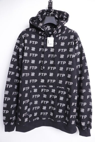UNDEFEATED × FTP ALLOVER HOODIE BLACK LARGE 50JB4350 | BRAND 