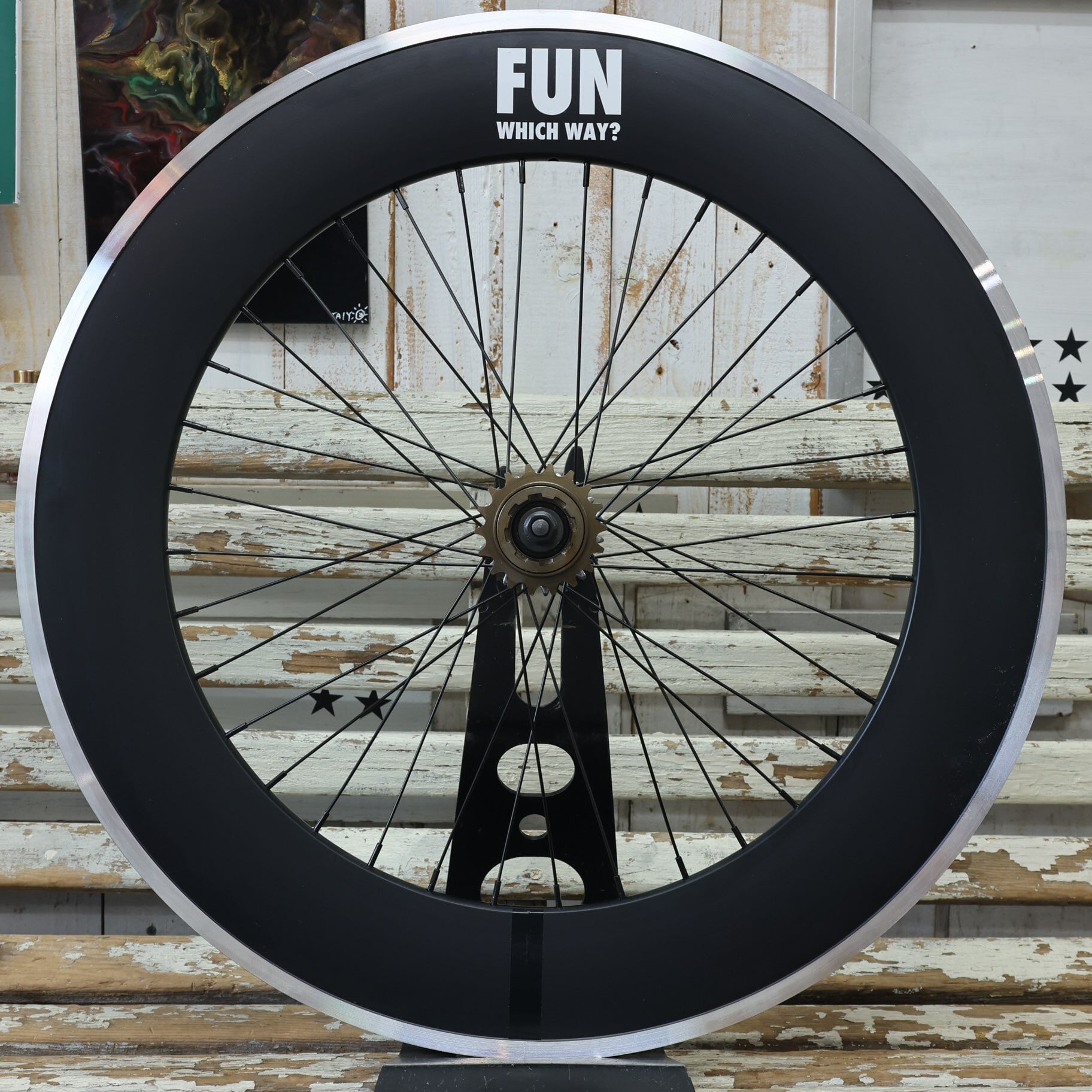FUN 700C Deep rim 90mm, Black】ディープリム ブラック ピストバイク 