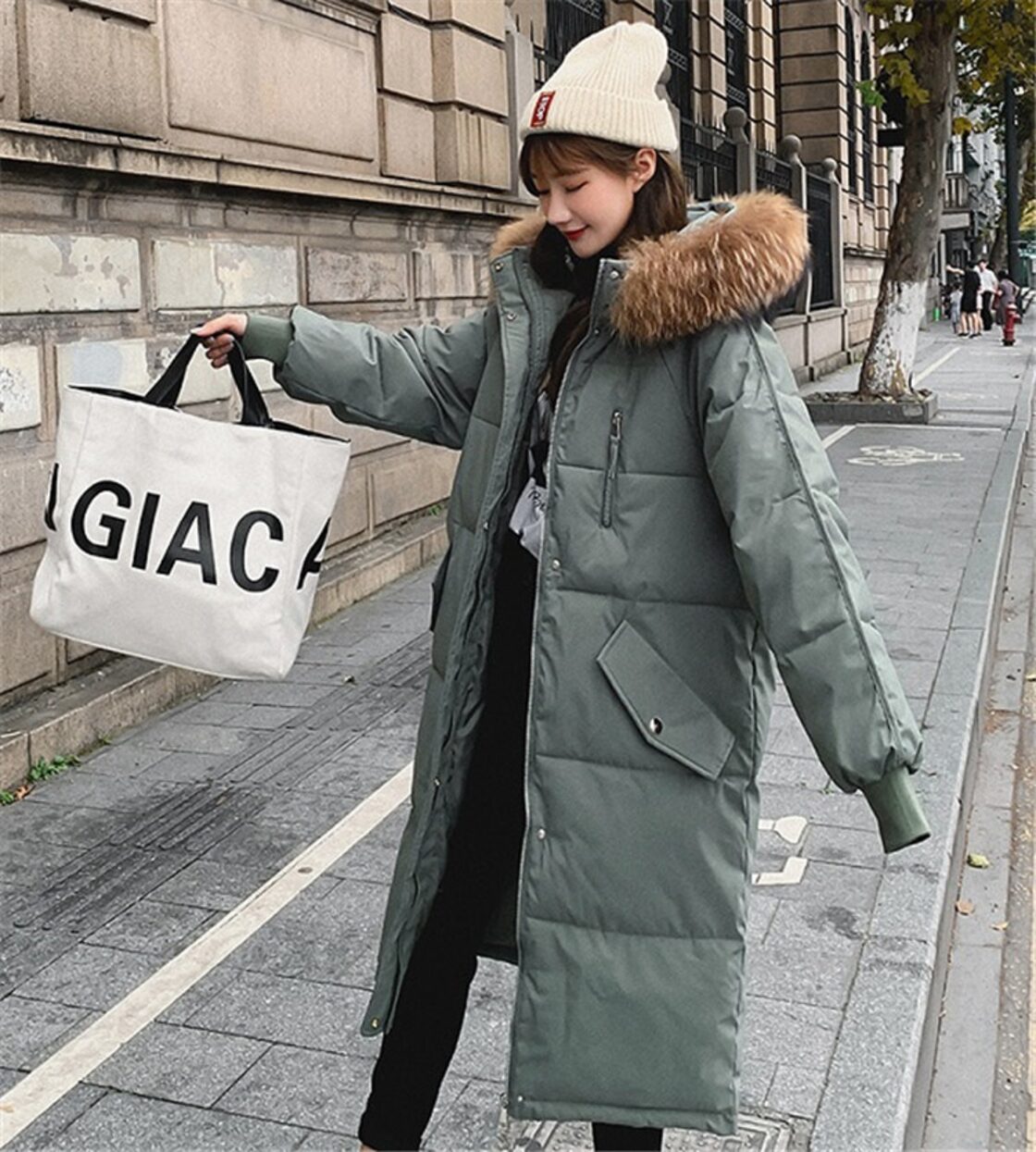 気持ちいい布地通勤する新品ダウンコートロングセクション韓国版  