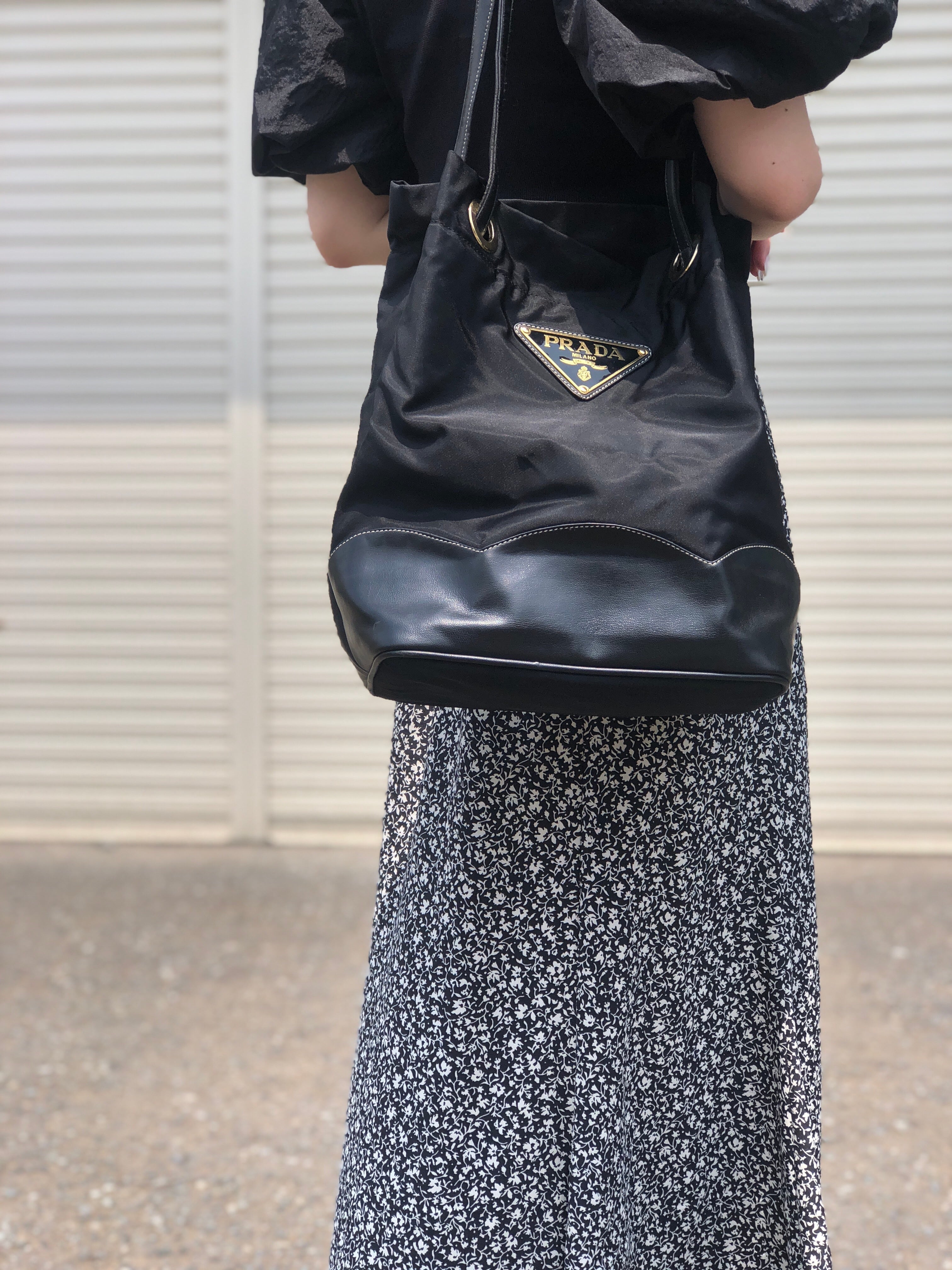 国内発送 プラダ トライアングル ロゴ バケット トート PRADA プラダ トライアングルロゴ ナイロン バケツ トートバッグ