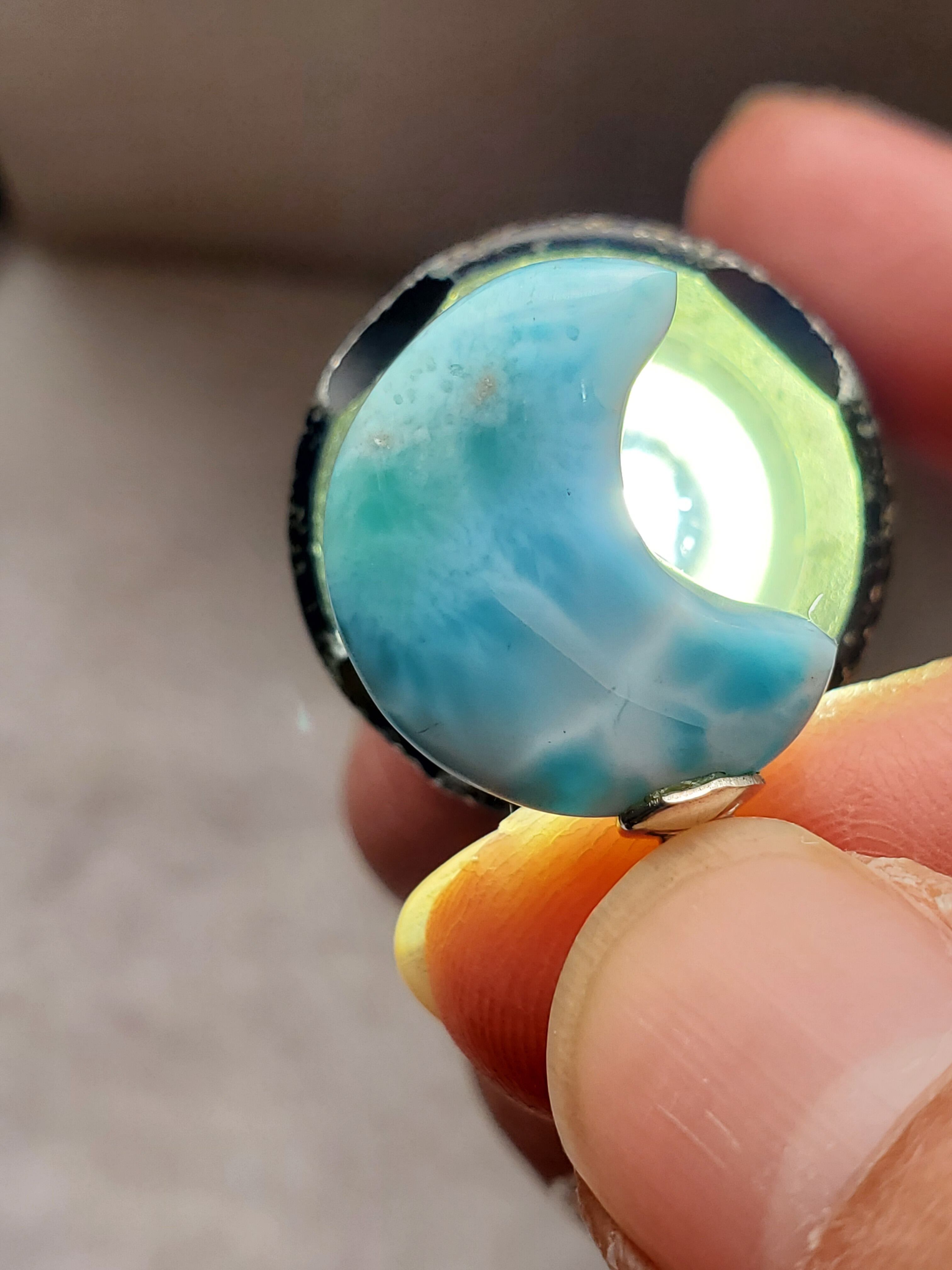 月型ラリマー 925silver 天然石ペンダントトップ アクセサリー | 東京