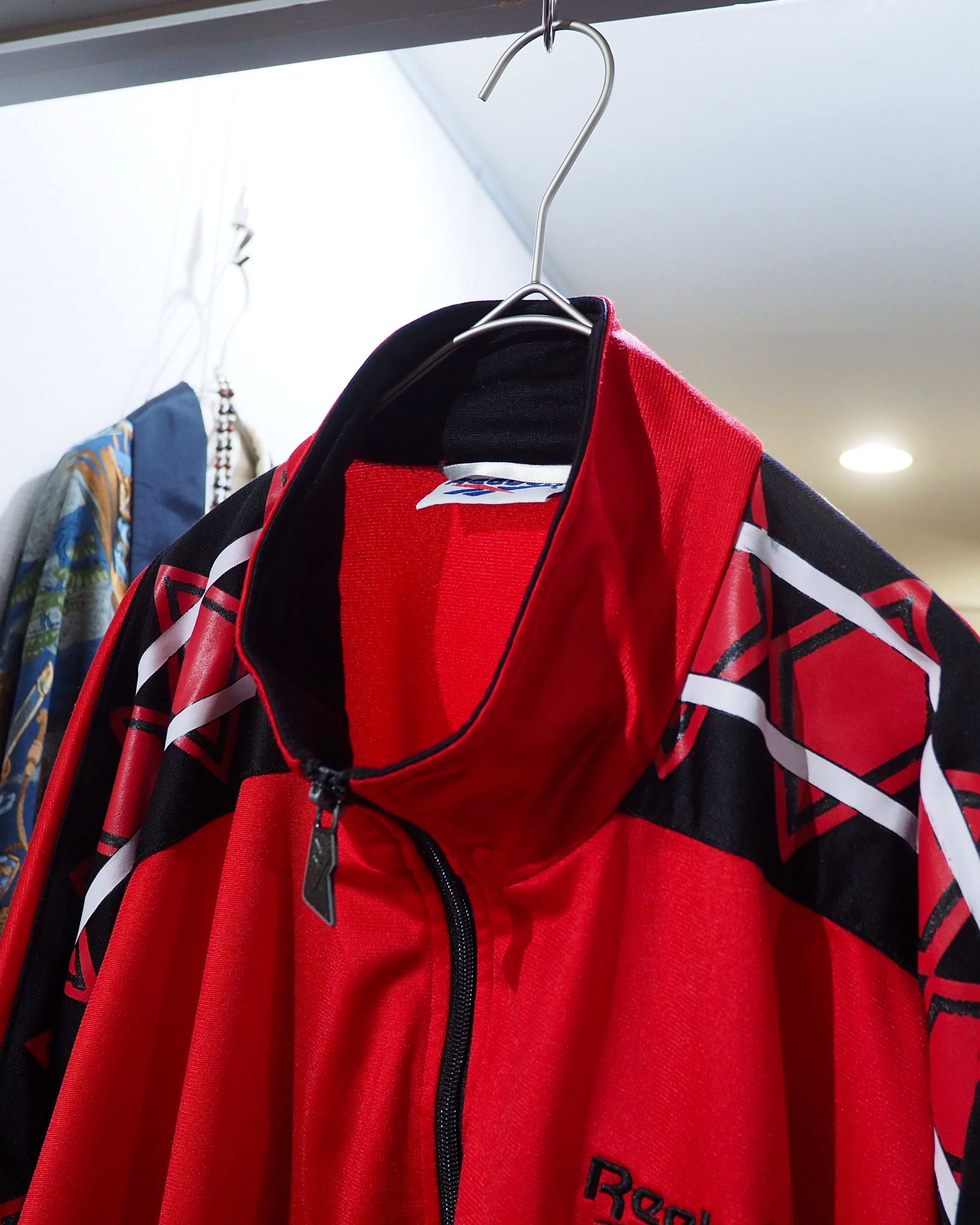 XXL " Old Reebok " Hand painted Custom Over silhouette vintage Track jacket