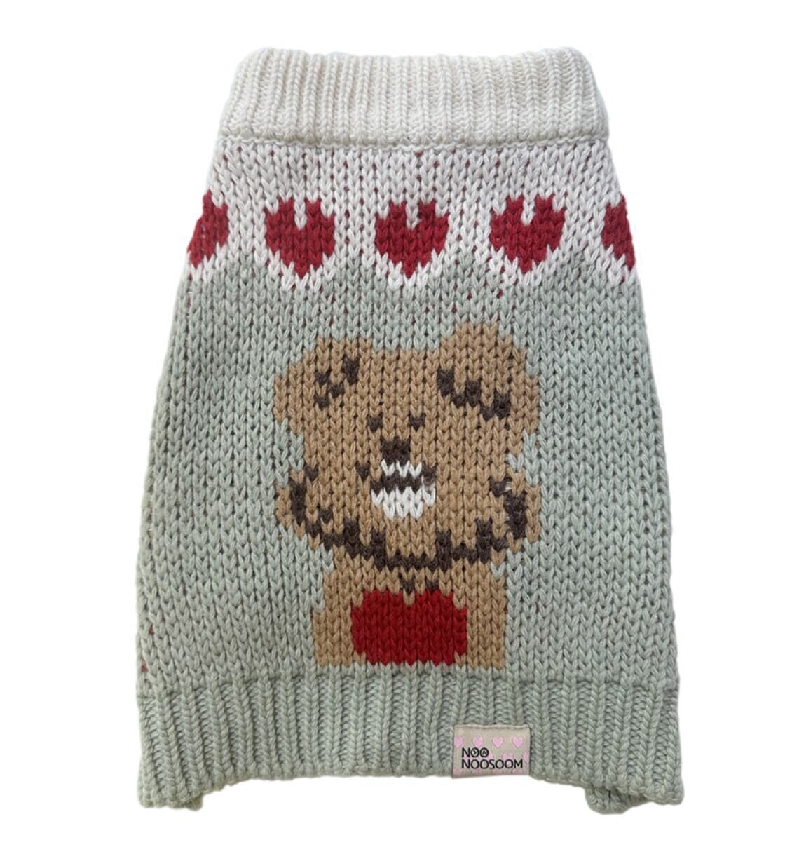 予約【noonoosoom】love bear sweater (Sage Green)