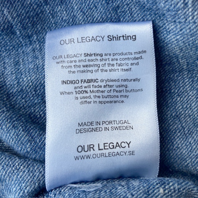 Our Legacy アワーレガシー デニムプルオーバーシャツ インディゴ ヴィンテージ加工 古着 メンズ 画像9