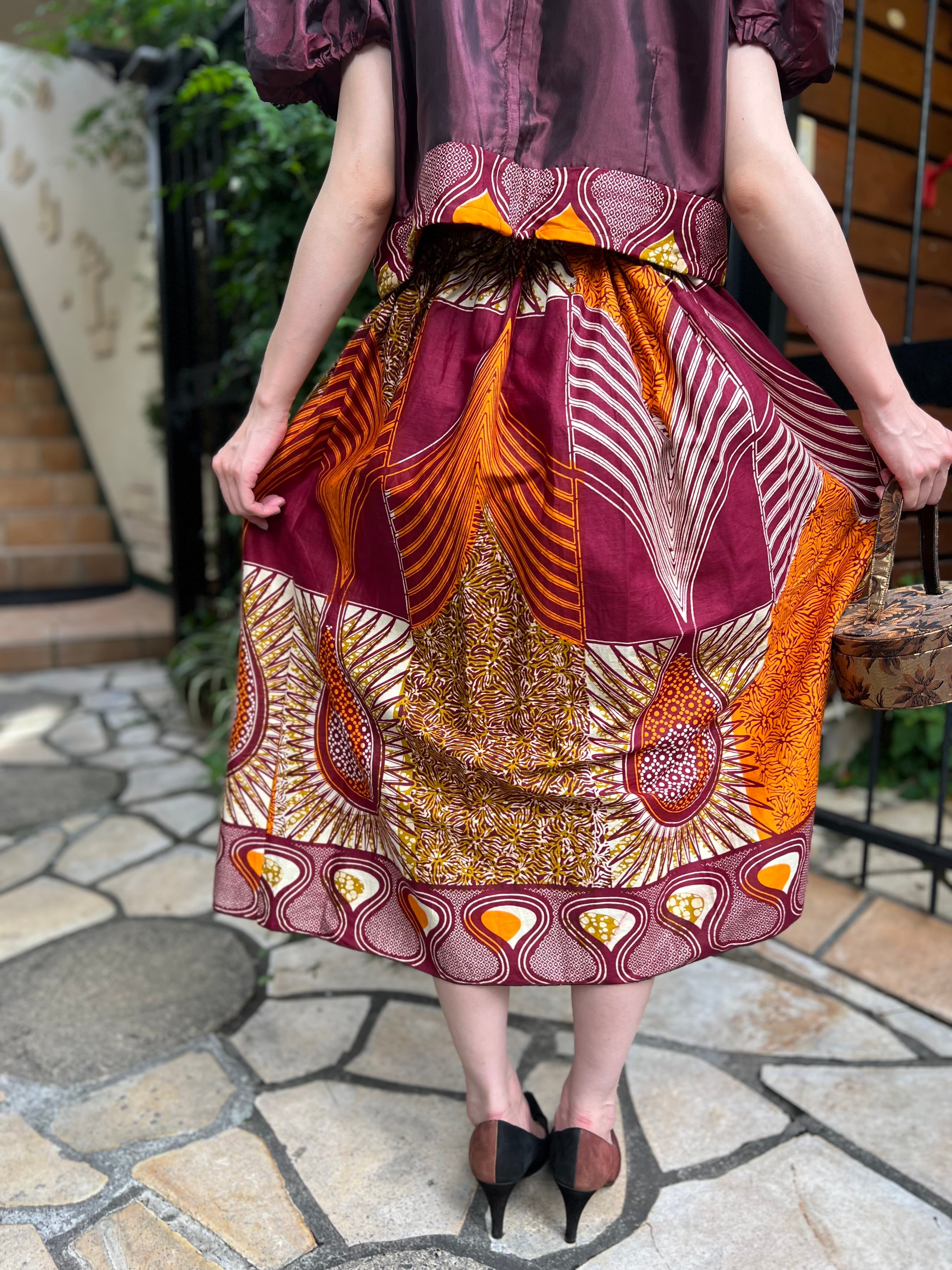 Vintage african batik cotton poly set up ( ヴィンテージ アフリカン