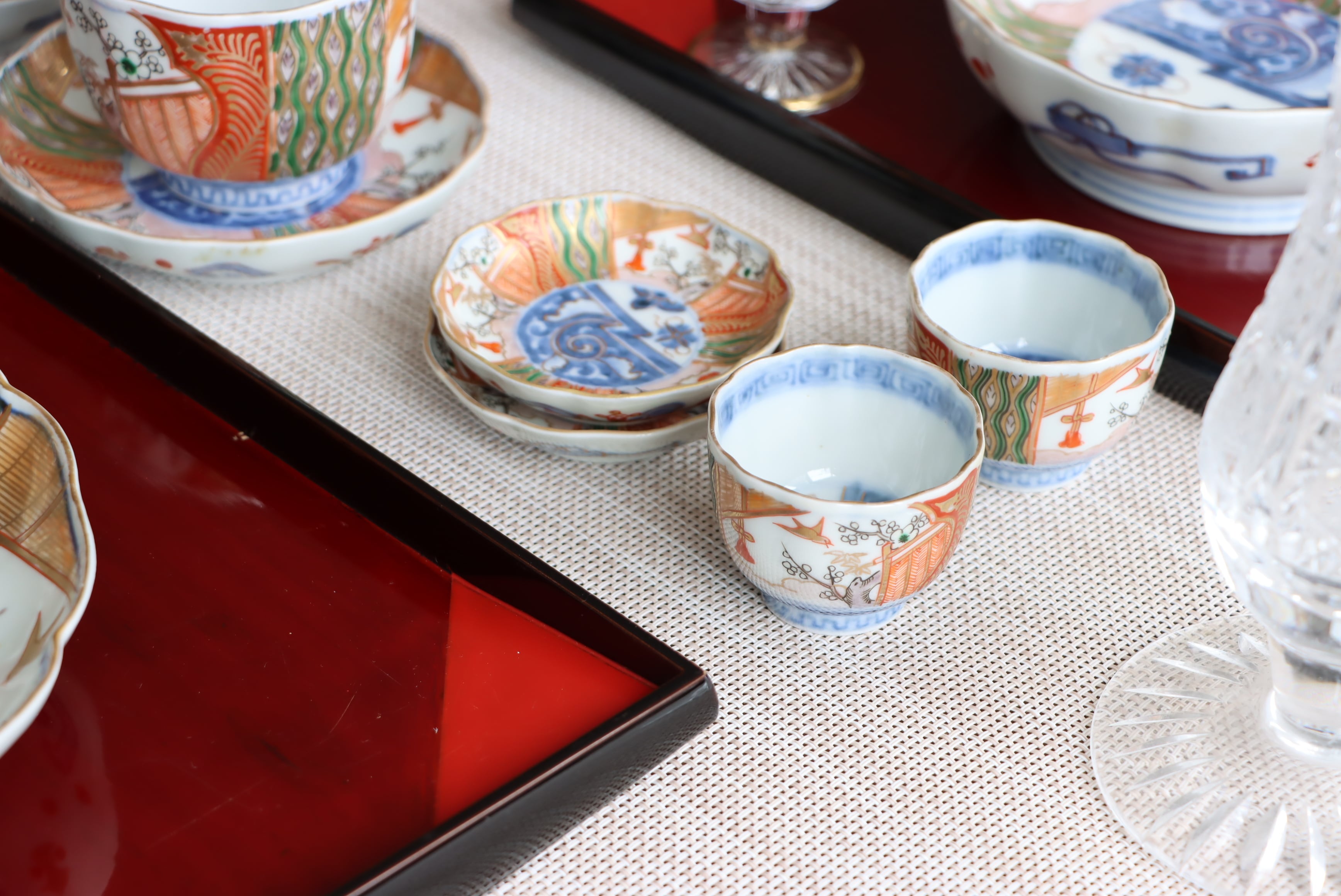 伊万里焼 色絵 花鳥文 蓋茶碗 大 通りもの/Imari covered bowl L | (有