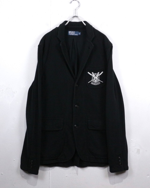 【Caka act2】90’s “Polo by Ralph Lauren” Emblem Embroidery Sweat Tailored Jacket