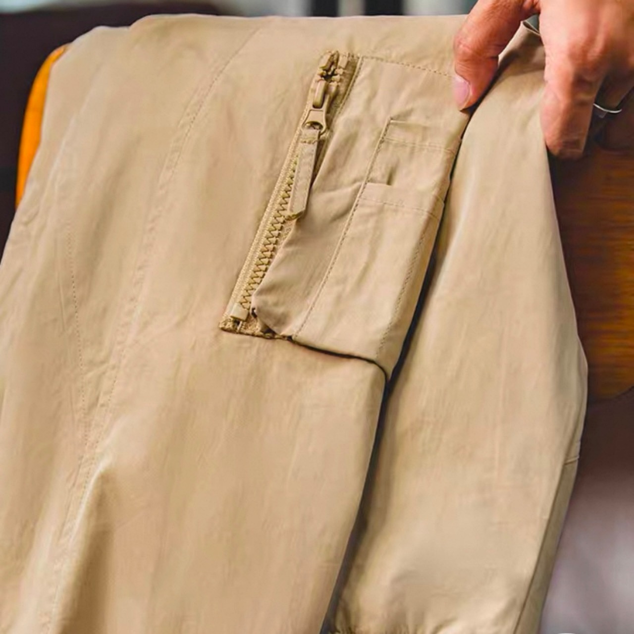 Stand Collar Ribbed Knit Pocket Jacket ◇H0160