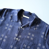 OLD JOE / ORIGINAL PRINTED OPEN COLLAR SHIRTS (Square Dot) Short-sleeve