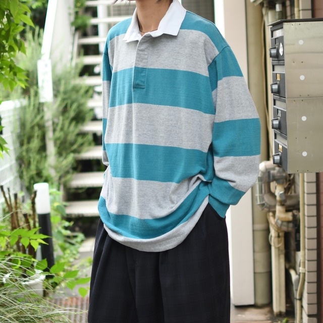 LANDS' END border rugby shirt