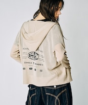COOLAバックプリントジップアップフーディー (BEIGE) CQ-49015