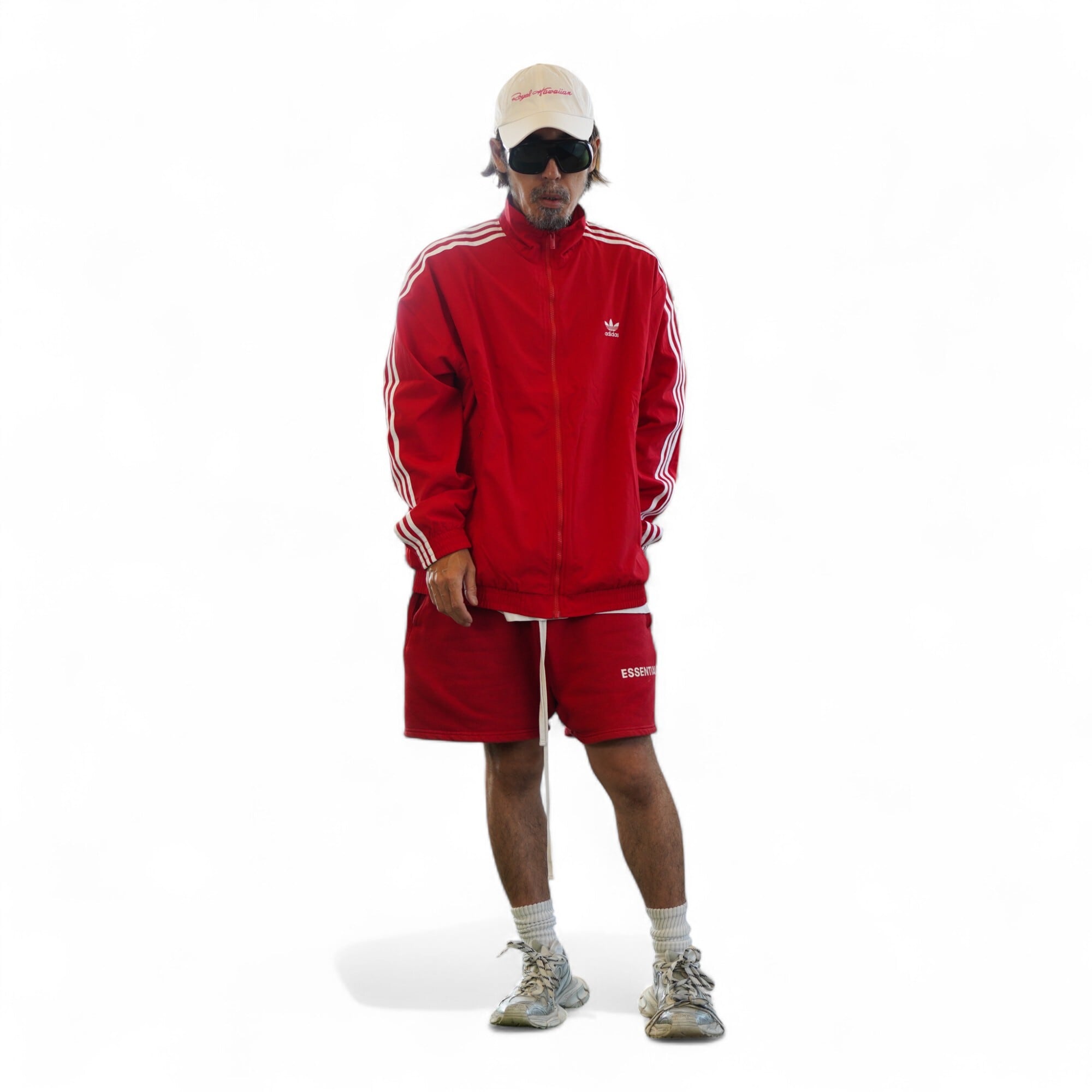 adidas アディダス スリーストライプ トラックジャケット レッド